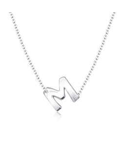 Silver Initial Letter Necklace M SPE-5553